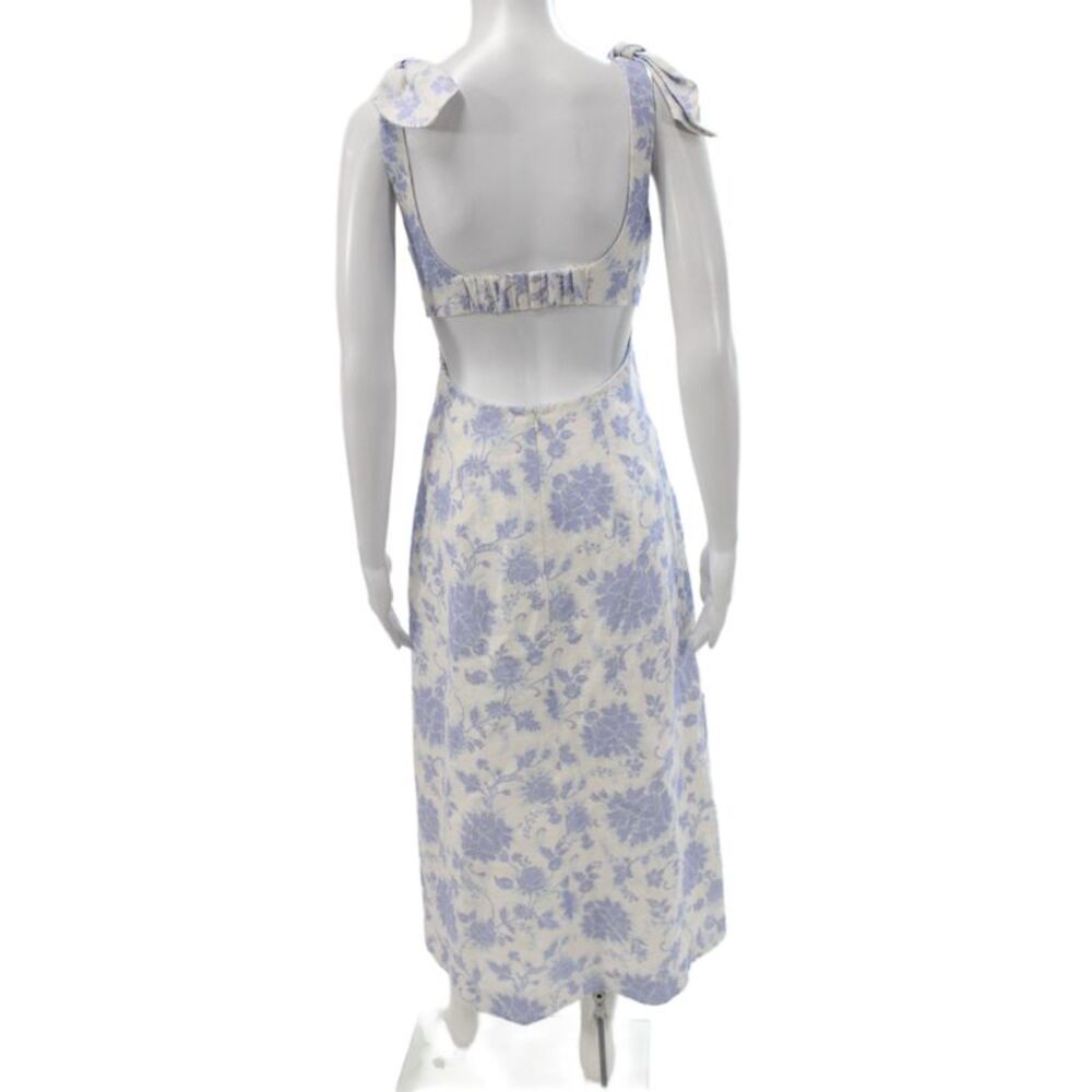 Zimmermann Women Maxi Sundress Beige Floral Midcalf Square Neck Size 0 - Picture 3 of 7